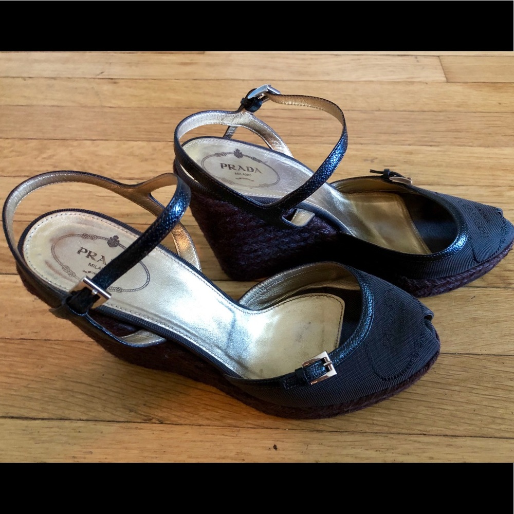 Prada 4.5ing heel wedges